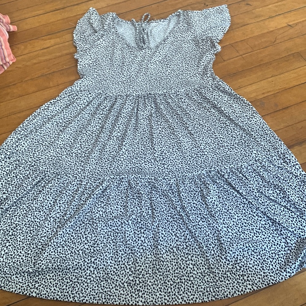 Black and white babydoll dress